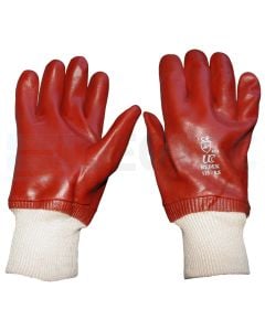 Red PVC Coated Knit Wrist Gloves XL